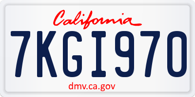 CA license plate 7KGI970