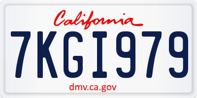 CA license plate 7KGI979