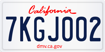 CA license plate 7KGJ002