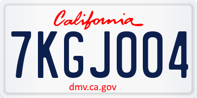 CA license plate 7KGJ004