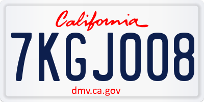 CA license plate 7KGJ008