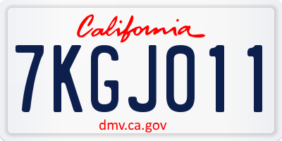 CA license plate 7KGJ011