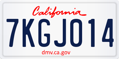 CA license plate 7KGJ014