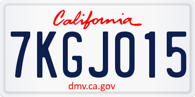 CA license plate 7KGJ015