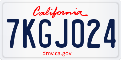 CA license plate 7KGJ024