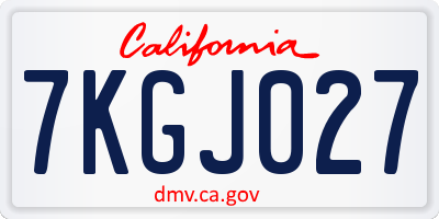 CA license plate 7KGJ027