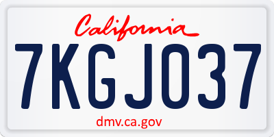 CA license plate 7KGJ037