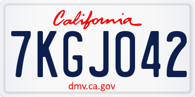 CA license plate 7KGJ042