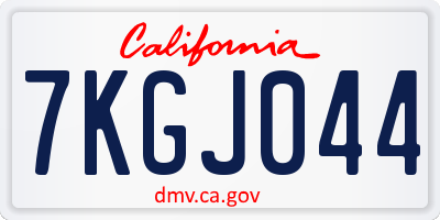 CA license plate 7KGJ044