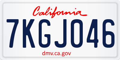 CA license plate 7KGJ046