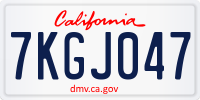 CA license plate 7KGJ047