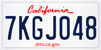 CA license plate 7KGJ048