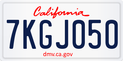 CA license plate 7KGJ050