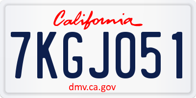 CA license plate 7KGJ051