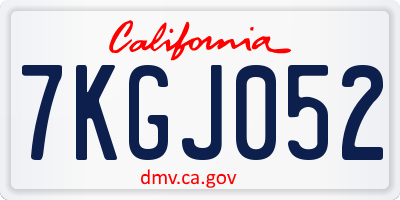 CA license plate 7KGJ052