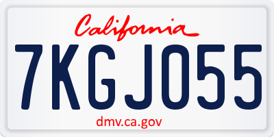 CA license plate 7KGJ055