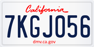 CA license plate 7KGJ056