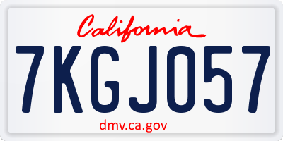 CA license plate 7KGJ057