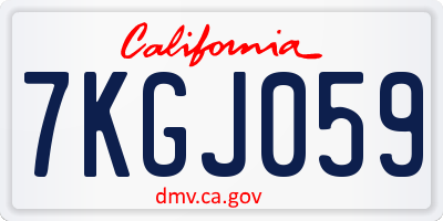CA license plate 7KGJ059