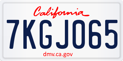 CA license plate 7KGJ065