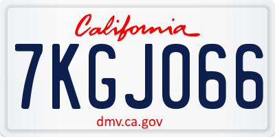 CA license plate 7KGJ066