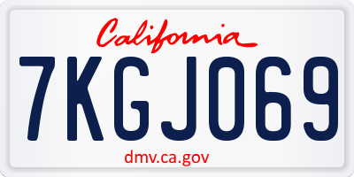 CA license plate 7KGJ069