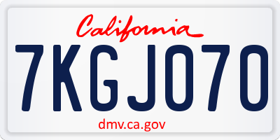 CA license plate 7KGJ070