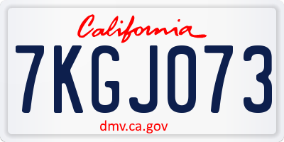 CA license plate 7KGJ073