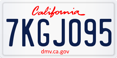 CA license plate 7KGJ095