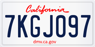 CA license plate 7KGJ097