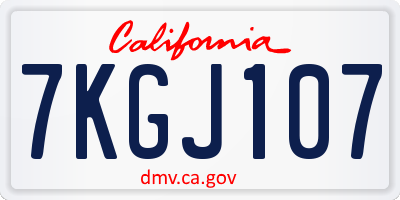 CA license plate 7KGJ107
