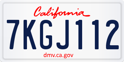 CA license plate 7KGJ112
