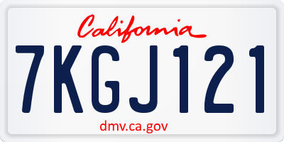CA license plate 7KGJ121