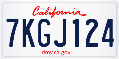 CA license plate 7KGJ124