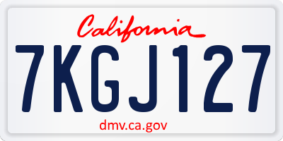 CA license plate 7KGJ127