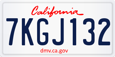 CA license plate 7KGJ132