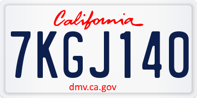 CA license plate 7KGJ140