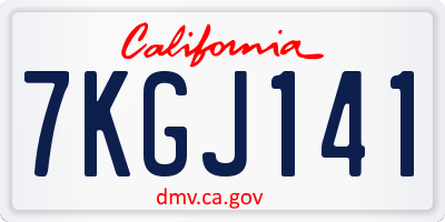 CA license plate 7KGJ141