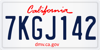 CA license plate 7KGJ142
