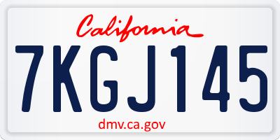 CA license plate 7KGJ145