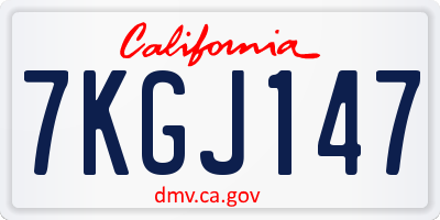 CA license plate 7KGJ147