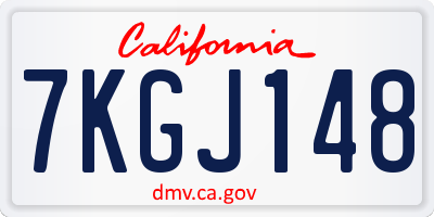 CA license plate 7KGJ148
