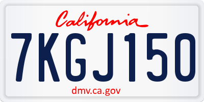 CA license plate 7KGJ150