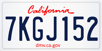 CA license plate 7KGJ152