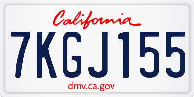 CA license plate 7KGJ155