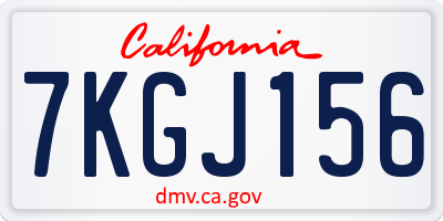 CA license plate 7KGJ156