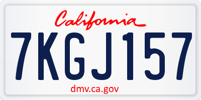 CA license plate 7KGJ157
