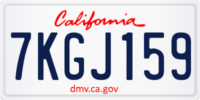 CA license plate 7KGJ159