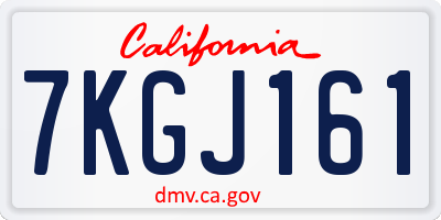 CA license plate 7KGJ161