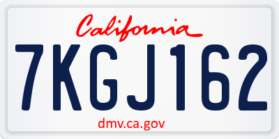 CA license plate 7KGJ162